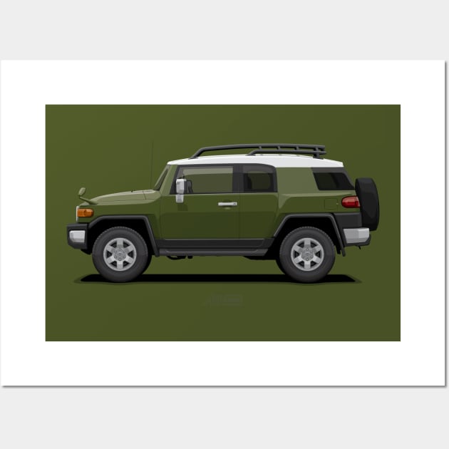 FJ Cruiser Army Green Wall Art by ARVwerks